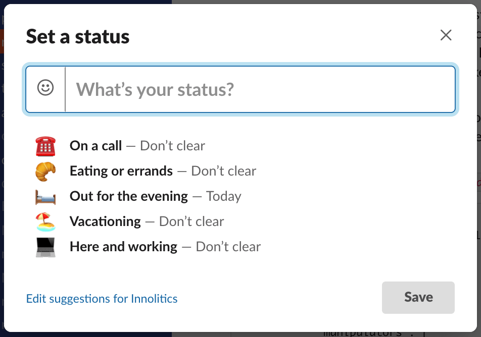 set your picture as your status slack