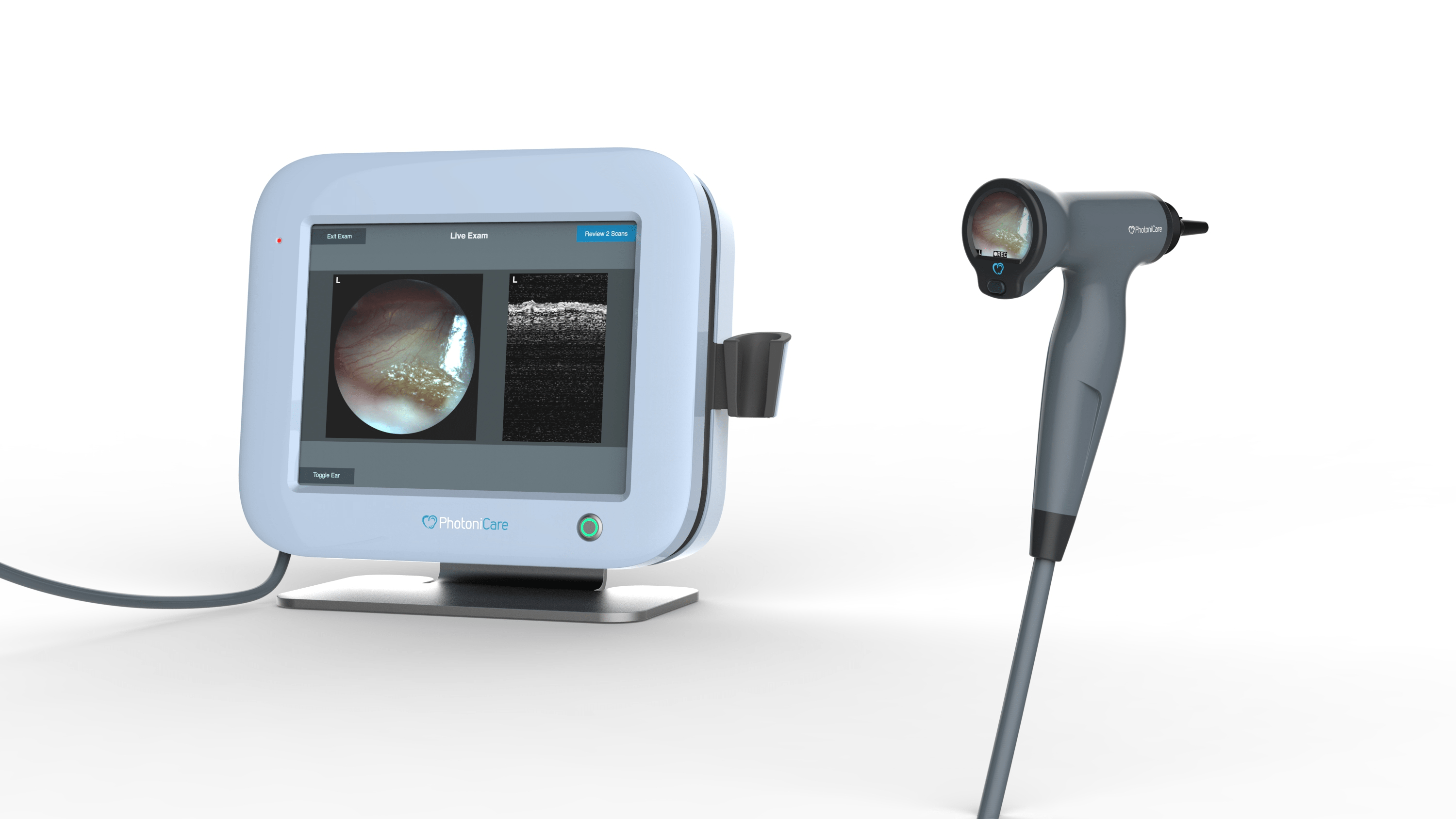 Base unit with handheld otoscope attached.